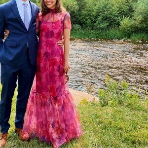 Staud Calluna Dress in Magenta Floral